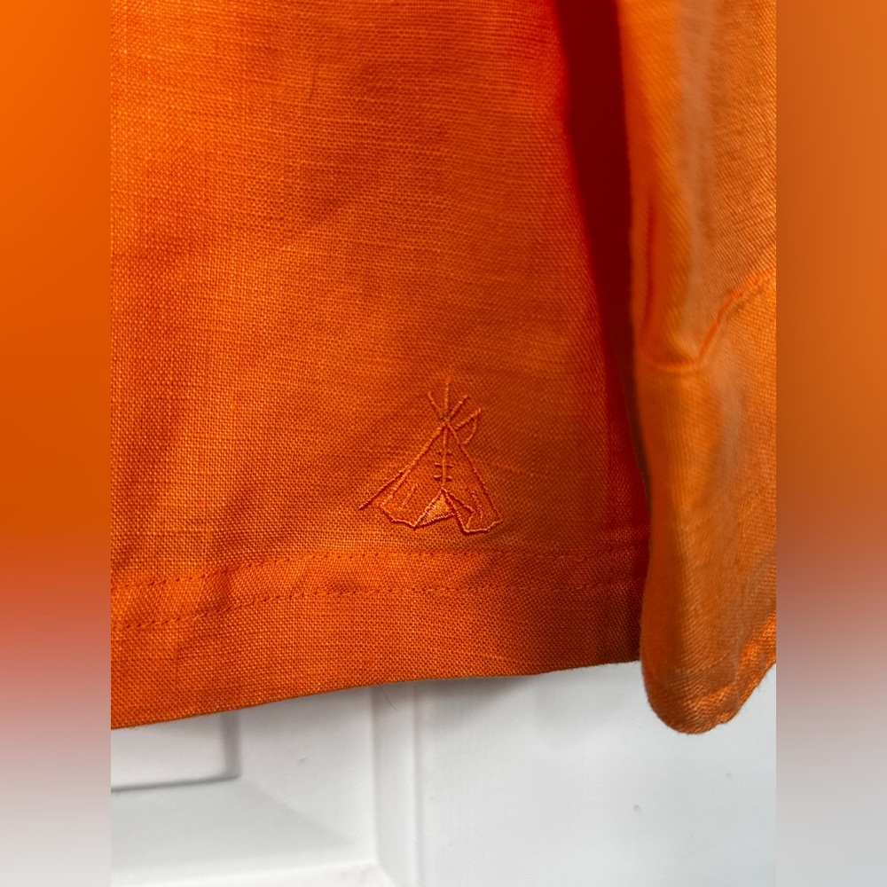 Pendleton 100% Linen Orange Button Down Shirt Lad… - image 4